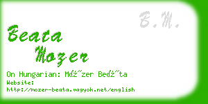 beata mozer business card
